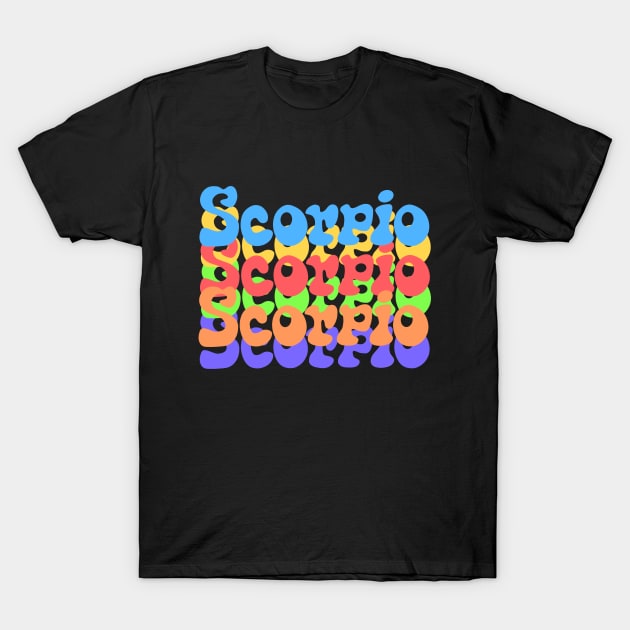 Rainbow Popart Scorpio T-Shirt by Scarlett Blue